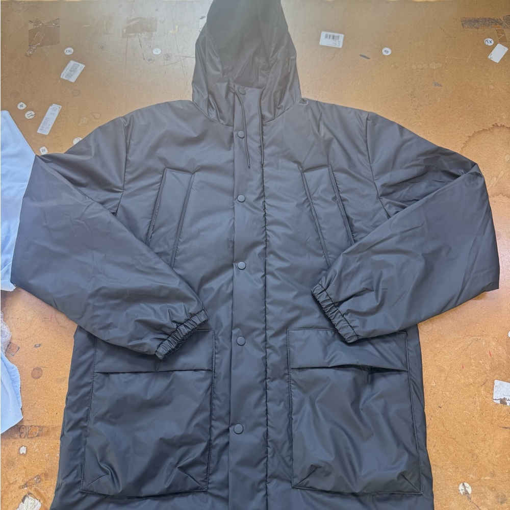 Rains Men's Black Hooded Raincoat